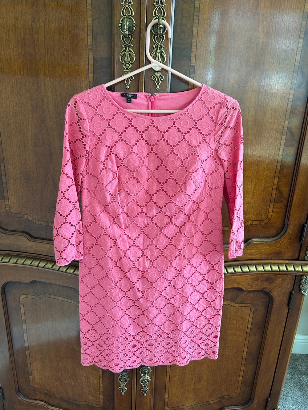 Talbots Pink Eyelet Mini Dress